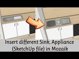 MZ12 How to import Custom Appliance Sink Sketchup 3D skp in Mozaik VIRTUCADD #mozaik #mozaikDesign