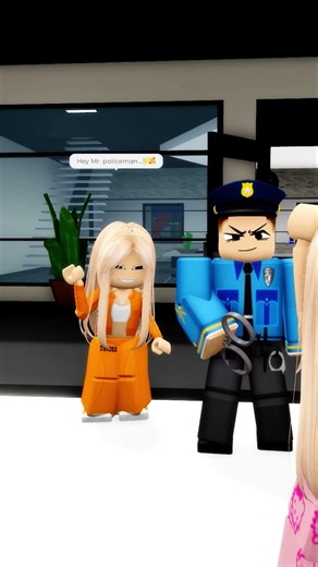 two identical girls fooled a policeman...😳🤯 | Mr policeman #robloxshorts #roblox #shorts