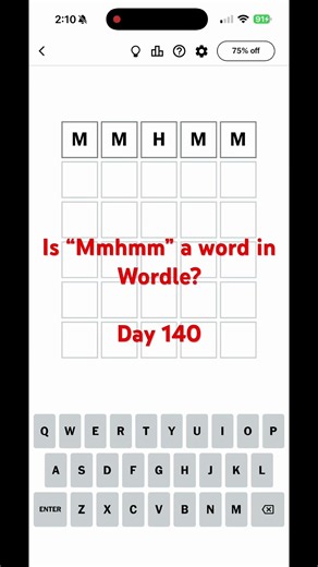 Is “Mmhmm” a word in Wordle? Day 140 #shorts