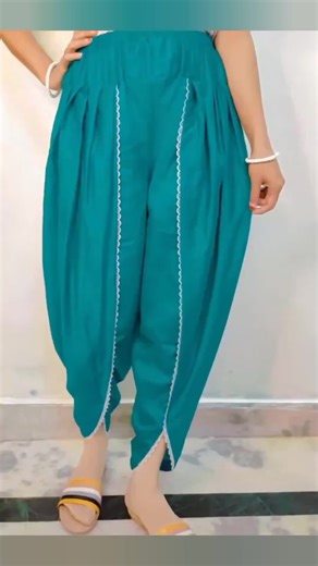 Create Stylish Teal Trousers with Lace Trim Tutorial