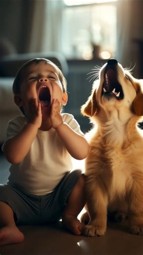 Our Puppy is a Tiny Copy Machine 2: A Toddler & Golden Retriever with Genius-Level Imitation Skills”