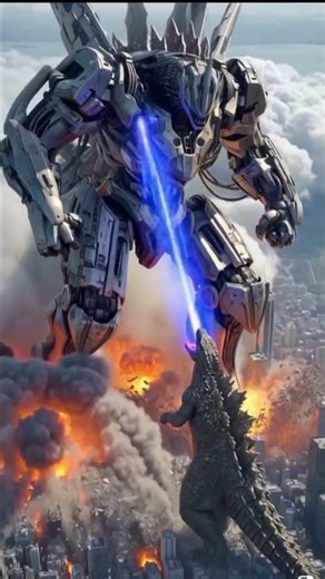 collosal titan robot vs Godzilla...#shorts #colossus #titan #godzilla #fighting #destruction #robot