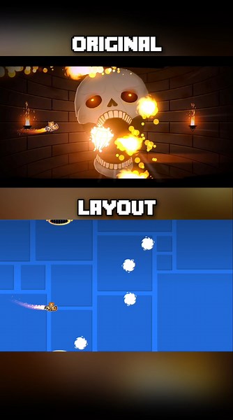 Skeletal Shenanigans Boss: Original vs Layout | Geometry Dash 2.2 #shorts