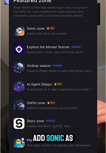 Bitget Wallet has integrated the Sonic mainnet, providing our users with direct access to its expanding DeFi ecosystem. This integration allows users to trade Sonic ecosystem tokens, manage assets, and interact with Sonic-based DeFi applications, including DEXs, meme projects, and NFT platforms🚀 #bitgetwallet #sonic #defi