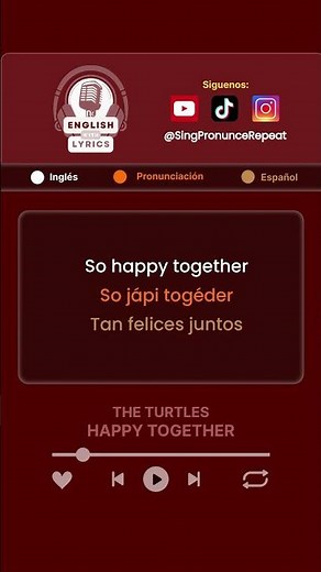 Aprende Inglés cantando Parte 1/4: Happy Together - The Turtles 🎶 Mejora tu Inglés con Música