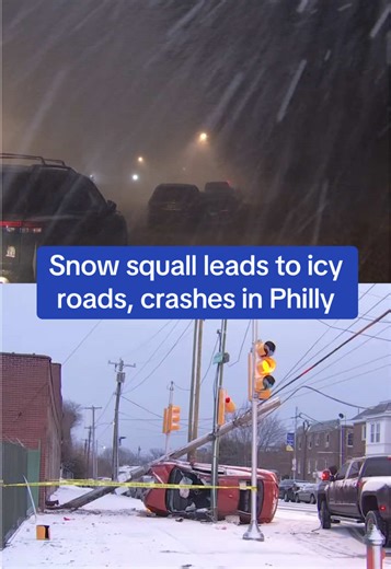 An early morning snow squall led to icy roads and crashes in Philadelphia on New Year's Day, including one accident that left two people in critical condition. According to the National Weather Service, snow squalls are intense but quick periods of moderate to heavy snowfall accompanied by gusty winds that reduce visibilities and lead to whiteout conditions on roads. A fast-moving cold front brought a snow squall to the Philadelphia area around 5 a.m. on Thursday. While the system quickly moved 