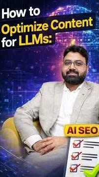 How to Optimize Content for LLMs | A Practical AI SEO Checklist #shorts