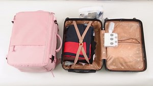 Hanples Travel Backpack for Women Men Large Carry On Person Item Flight Approved 17 In Laptop Backpack Waterproof anti theft Casual Luggage with 2 Toiletry Bag(Beige)