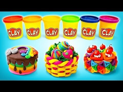 DIY BEST Clay Cakes: Easter Egg Basket, Glittery Rainbow, and Flower Delights!