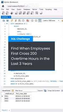 SQL Case Study: First 200 Overtime Hours. #SQL #CaseStudy #DataAnalytics #SQLQuery
