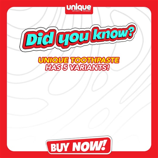 Ano man ang dental needs mo, sagot ka ng #Unique! 😉 With its cooling enamel protect formula and maximum fluoride protection, sure ang alaga ng ngipin mo! Buy now at the nearest grocery stores and supermarkets! 🛒 | Unique Toothpaste