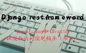 django rest framework 的permission和throttle权限与访问控制频率