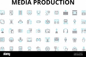 Media production linear icons set. Film, Video, Audio, Multimedia, Podcast, Broadcasting, Recording vector symbols and line concept signs Stock Vector Image & Art - Alamy