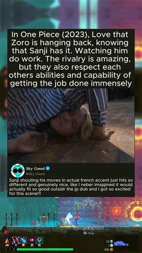 In One Piece (2023), Love that Zoro is hanging back, knowing that Sanji has it. Watching him