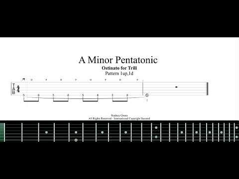 A Minor Pentatonic Ostinato for Trill:Tremolo Practice Pattern 1up,1d