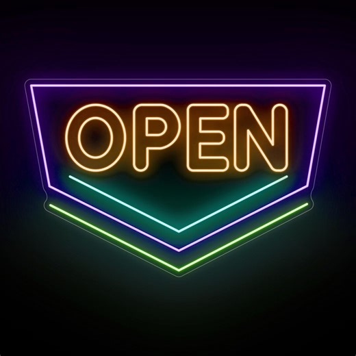Vertical Arrow Neon Open Outdoor Sign, Waterproof Shop Sign Neon, Direction Arrow Sign Down Light Open Sign, Advertising Led Neon Art Bar