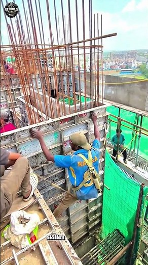High Rise Formwork Installation Process 🏗️💪 #Construction #Formwork #Engineering