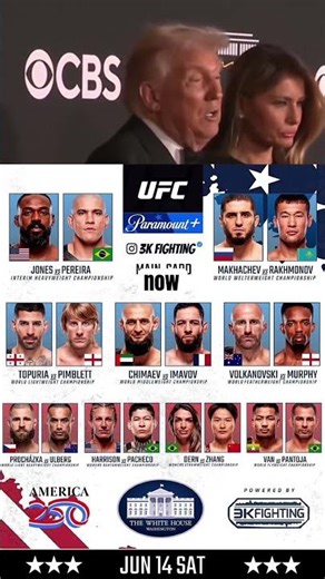 Donald Trump’s UFC White House Card to have 8-9 Title Fights 🏆🏛️