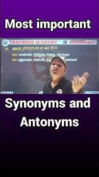 Most important synonyms and antonyms