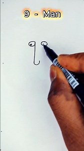 How to Draw a Man Using Number 9 | Easy Number Drawing Trick for beginners #shorts #art