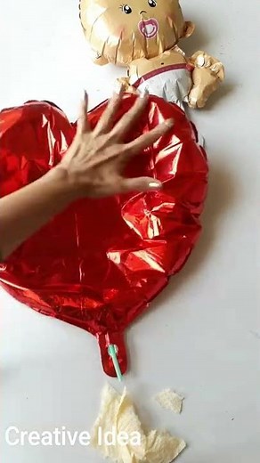 How to deflate a foil balloon,reuse foil balloon ‪@CreativeIdeawithhetal‬