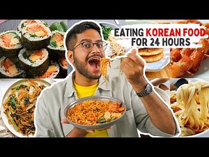 Eating ONLY Vegetarian KOREAN food for 24 Hours 😱😳 Indian Trying Korean Dishes For The First Time