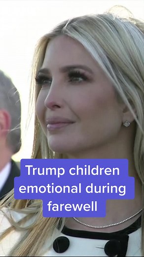 The Trump children appeared to be emotional during their father’s farewell event in Maryland. #news #politics #trump #yahoonews