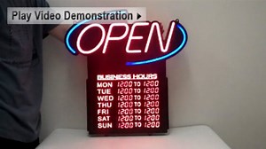 Electronic Sign - Open Sign with Trading Hours