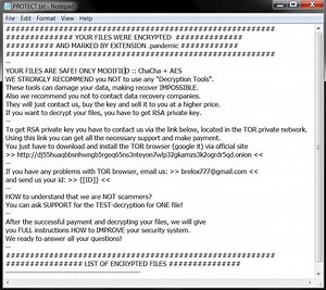 .pandemic Virus File (BigLock Ransomware) - How to Remove