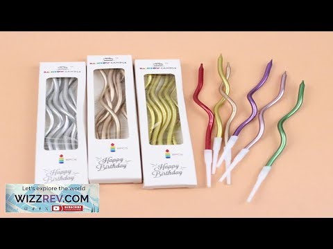 6pcs lot Curve Birthday Candles Golden Thread Slender Rod Candle for Party Cake