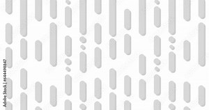 Seamless looped grey rounded rectangular shapes slowly moving up to down over white base. Abstract flat animated shapes minimal motion graphics background.