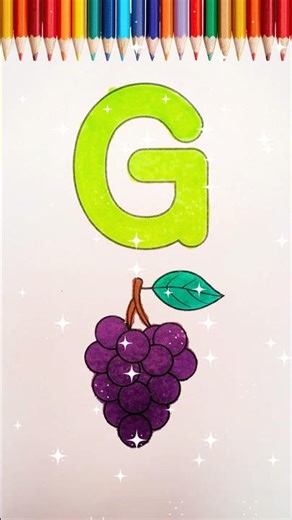 G for Grapes 🍇 | Learn ABC with Coloring for Kids #shorts