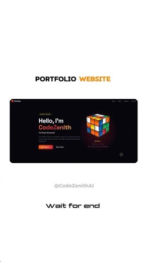 🔥 Modern Rubik's Cube Portfolio Website | HTML, CSS, JS