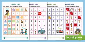 Number 2 Maze Worksheets