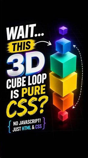 Why Nobody Talks About This Pure CSS 3D Cube Loop Technique #coding #uidesign #css #webdesign