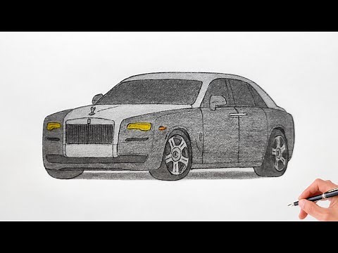 How to draw a ROLLS-ROYCE GHOST 2015 / drawing car / coloring rolls royce ghost 2010