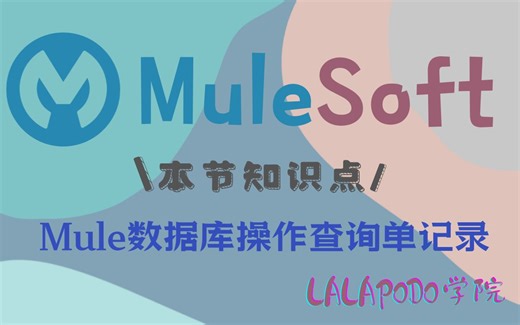 (23)Mule数据库操作查询单记录