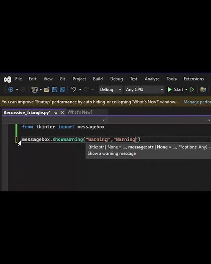 Message Box in Python #python #pythonprogramming #pythontutorial #viral #viralvideo