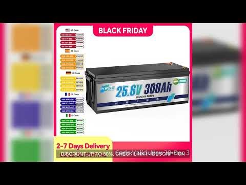HRBEEnergy 24V 300Ah Lithium LiFePO4 Battery,200A BMS 7680W Lithium Iron Phosphate Battery for Solar