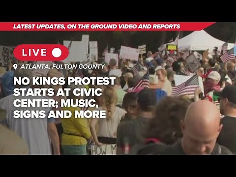 LIVE: No Kings protest kicks off in Atlanta: Ground coverage, speeches, signs and more