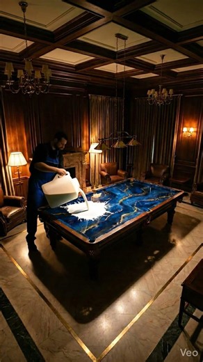 I Turned This Boring Pool Table Into Pure Luxury 🎱🔥 #shorts #transformation #epoxyresin
