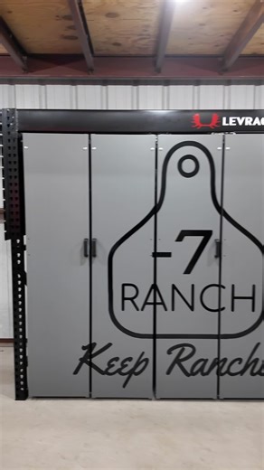 Used this rainy day to install our new @levrack stroage system! #Levrack #Storage #KeepRanchin #Shop #ShopStorage | Bar 7 Ranch