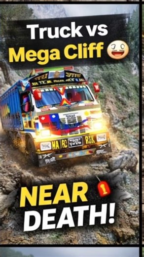 TRUCK VS MRGA CLIFF 😳😱 #shortsfeed #bussimulatorindonesia #bussid #trending #reel #automobile #reel