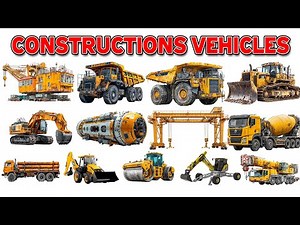 Construction Vehicles Names in English | Types of Vehicles | Mode of Transport for Kids & Toddler