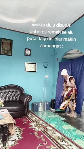 Domestic Cleaning Routine with Traditional Aesthetics