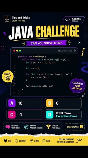 Java Coding Challenge | Can You Guess the Output | DSA | #javaconcepts #shortsfeed #corejava #java