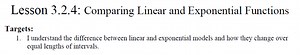 Lesson 3.2.4 - Comparing Linear and Exponential Functions