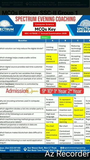 Class 10 Computer Science Mcq answer key. #FBISE #AA ACDEMIA #LIKE#SUBSCRIBE#COMMENT