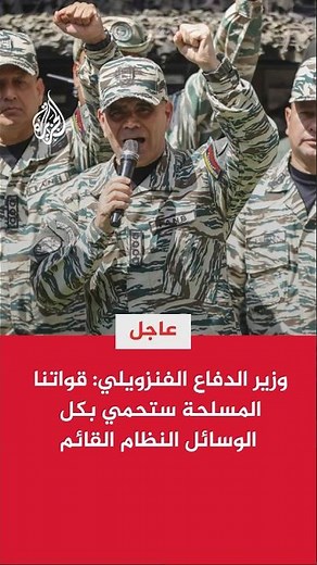 وزير الدفاع الفنزويلي: قواتنا المسلحة ستحمي بكل الوسائل النظام القائم
