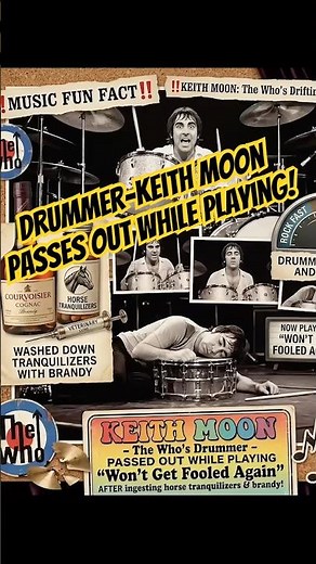 ‼️The Who‼️ drummer- Keith Moon-washed down horse tranquilizers with brandy before a show‼️ #facts